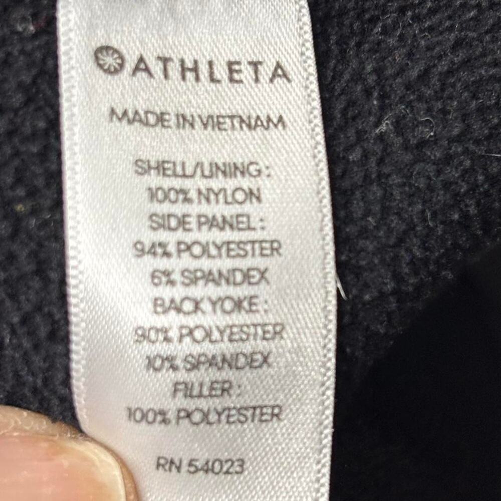 Athleta Black Quilted Puffer Vest Full Zip High Neck Pockets Women's XXS - Picture 6 of 7